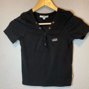 Vans Button V Neck Top